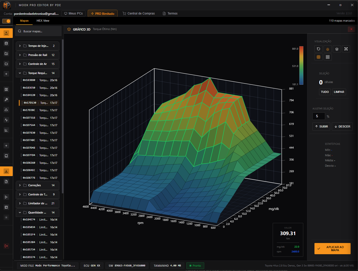 MODx Pro - Interface do editor 3D